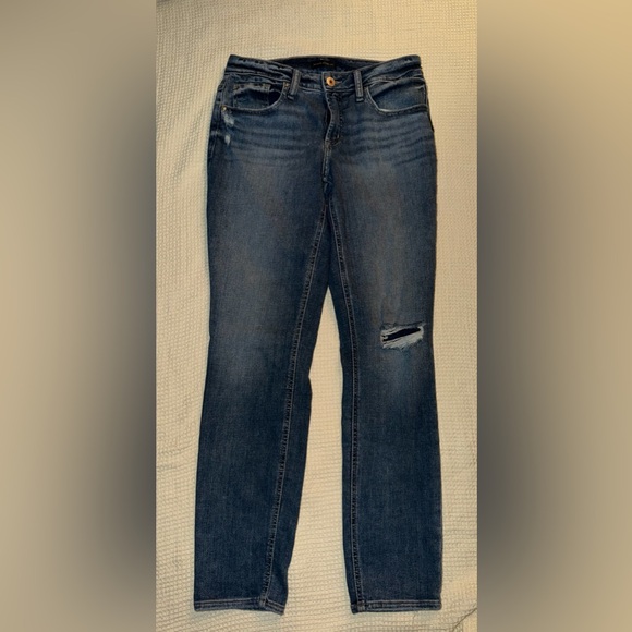 Silver Jeans Denim - Silver Jeans Co Straight Leg Dark Wash Jeans Womens 28x29 Mid Rise Denim